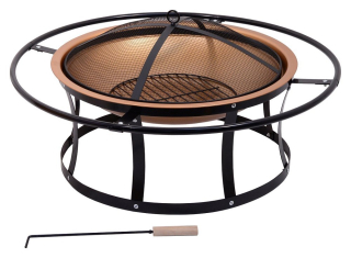 Ohniště Etna 61 cm s poklopem a prstencem, mosaz Cattara 13005