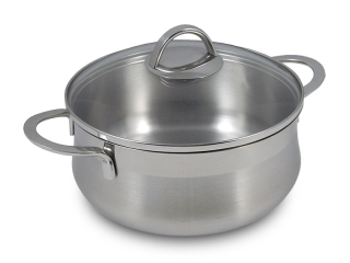 Kastrol Emotion 5,5l - 26x11cm nerezový, skleněná poklička Silampos 637123WA1026100