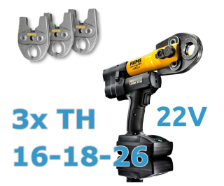 REMS TH set Lisovací kleště Mini-Press 22V ACC + čelisti TH-16-18-26 Aku Li-Ion 578010