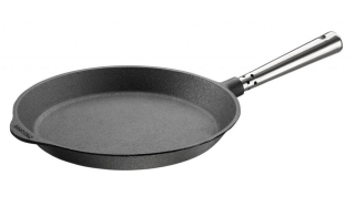 Litinová pánev 26 cm mělká, zkosená nerezové madlo Skeppshult 0260