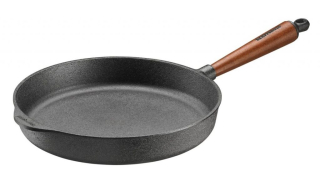 Litinová pánev 28 cm hlubší, dřevěné madlo Skeppshult 0285T