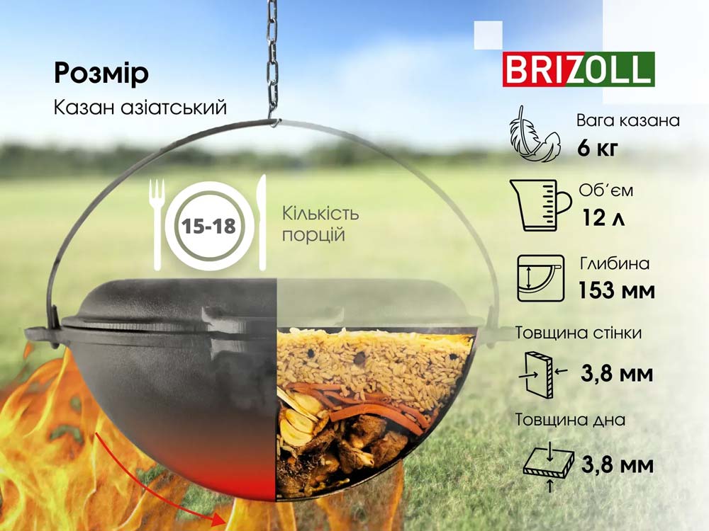 Kotlík litinový Combi Brizoll KA12-3 popisek UA