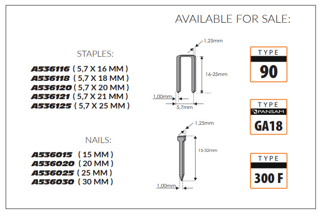 Hřebíky a sponky ke sponkovačce Dedra DED7055