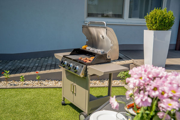 Nerezový plynový gril G21 Oklahoma BBQ Premium line z boku
