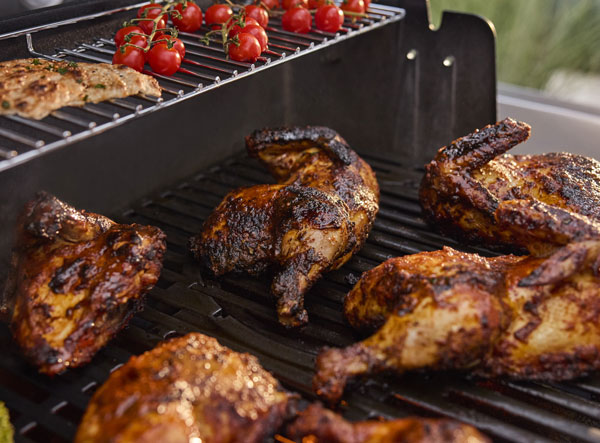 Plynový gril Weber Genesis E-325W - grilované kuře