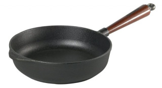 Litinová pánev 25 cm hluboká, dřevěná rukojeť Skeppshult 0250T